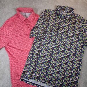1764 Signature Performance Polo Shirt Lot Mens L AOP Stretch Golf Casual 2 Pack